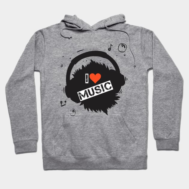 i love music Hoodie by CreativeIkbar Prints